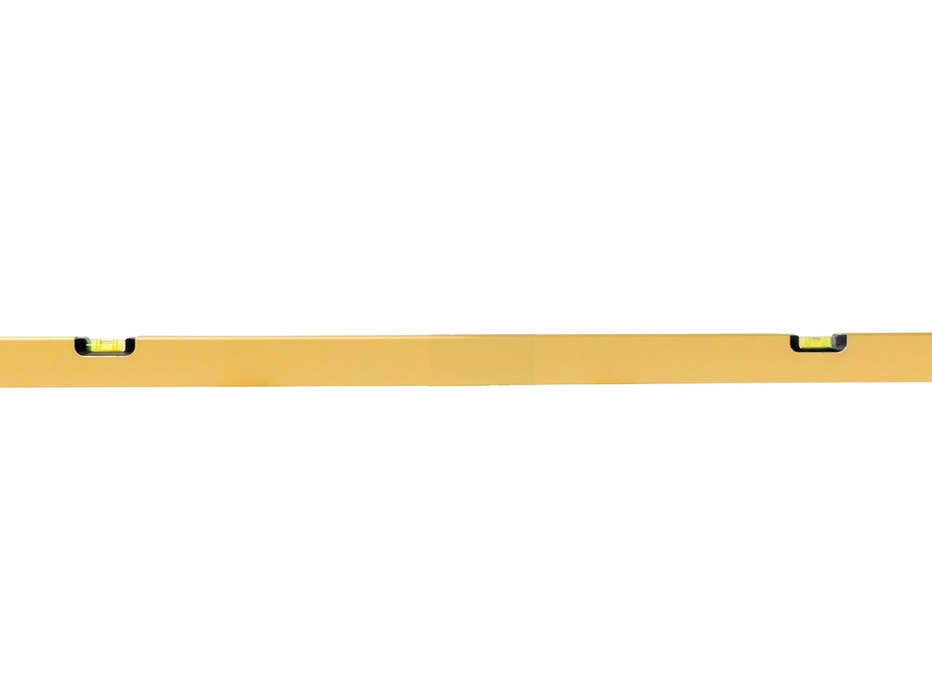 Waterpas LABORA Gold 150 cm, dikwandig aluminium, met 4 libellen en stelvoetjes