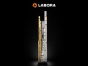 Waterpas LABORA Gold 200 cm, dikwandig aluminium, met 4 libellen en stelvoetjes