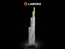 Waterpas LABORA Gold 200 cm, dikwandig aluminium, 2 libellen, versterkte uitvoering