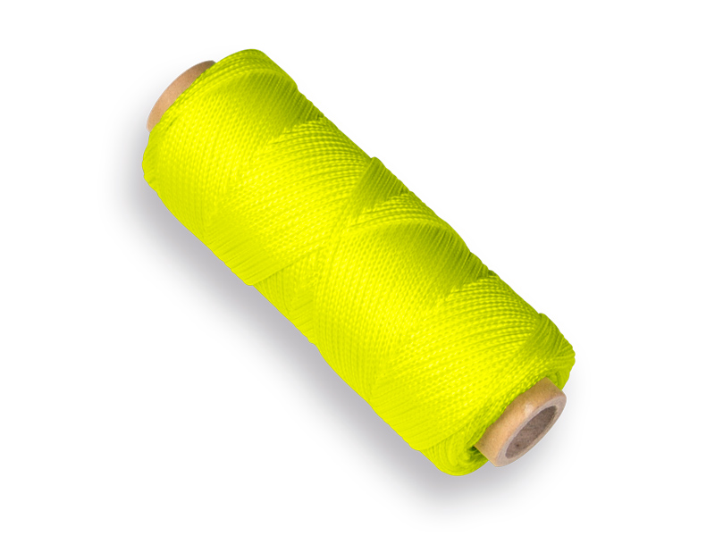 [960910] Absteckschnur LABORA Fluor Gelb 1,4 mm 50 Meter, geflochtenes Nylonseil