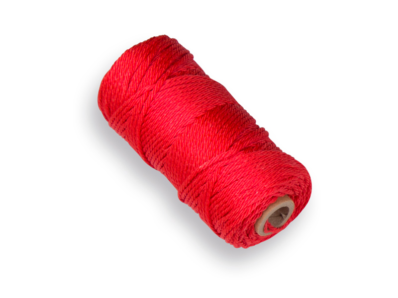 Maurerschnur LABORA rot 1,4 mm, 50 Meter, gedrehtes PP-Kordel