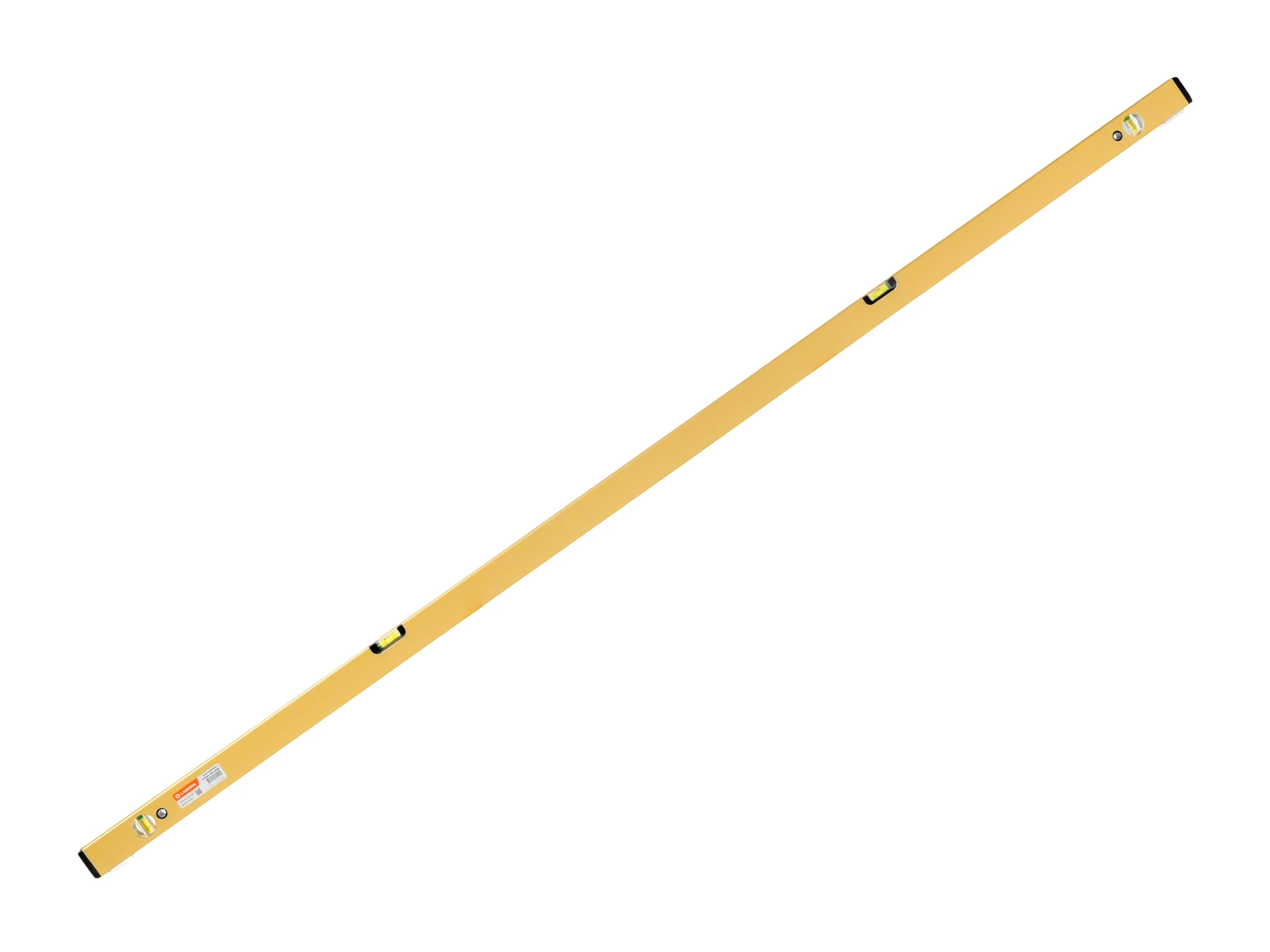 Spirit level LABORA Gold 180 cm, thick-walled aluminium, with 4 vials and leveling feet